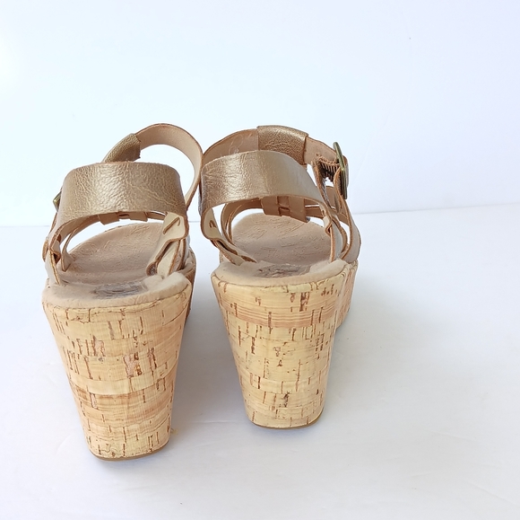 Kork-ease Korks Gold Bronze Platform Fisherman Leather Sandals - Picture 3 of 7